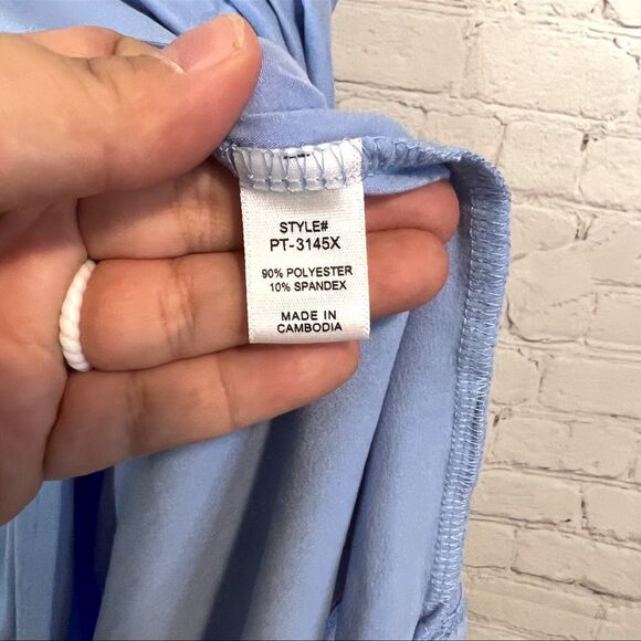 Zenana Top Plus Size Tank Flowy Jersey High Low Empire Waist Sky Blue 1X - Picture 6 of 6